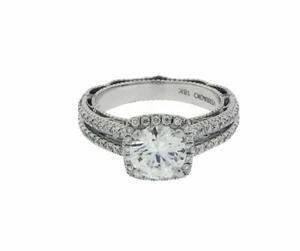Verragio Venetian 5007CU 18k w gold diamond halo split shank engagement ring - Picture 1 of 5