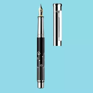 Penna stilografica Otto Hutt design n. 04, penna stilografica, motivo floreale, in nero - Foto 1 di 4