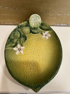 Vintage Ceramic Bassano Italy Majolica Plate Lemon Lime Wedge Dish 8” - Picture 1 of 12