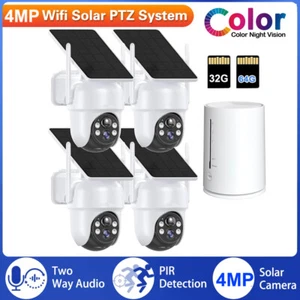 Überwachungskamera Set AUßEN Funk WLAN 4MP Videoüberwachung Solar Mit 32 & 64GB - Bild 1 von 23