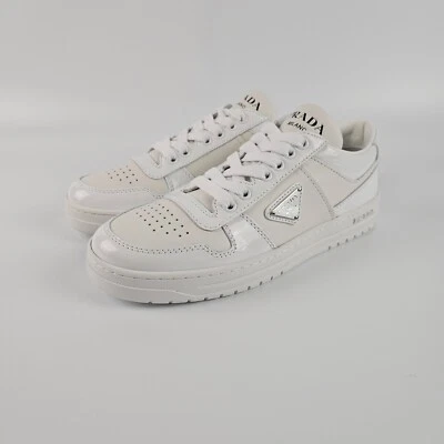 Tenis PRADA Downtown $1120 de cuero blanco nuevos y auténticos Foto 1 de 4