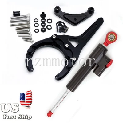 Amortiguador de dirección CNC + Kit de montaje de soporte para Suzuki GSXS1000 2016 2017 2018 19-2022 Foto 1 de 4
