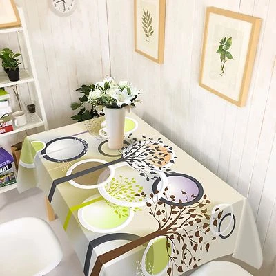 3D Circle 43 Tablecloth Table Cover Cloth Birthday Party AJ WALLPAPER UK Lemon - Image 1 of 4