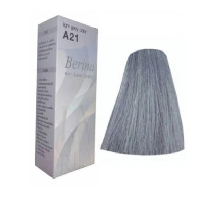 Light Grey Hair Color Berina A21 Thai Silver Light Dye Developer 9% Set Cream - Image 1 of 4