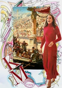 original Collage mit Aquarellmalerei Kunstwerk zeitgenössische Kunst Moderne - Bild 1 von 3