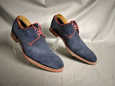 Barker Mens Quality Blue Suede Lace Up Leather Sole Shoes Size Uk 8.5 • 59.89€