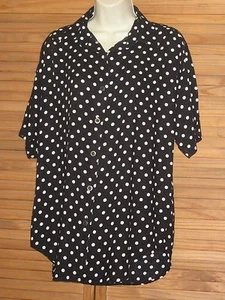 Camicetta top in rayon a pois edizione separata manica corta con bottoni taglia M #CL239 - Foto 1 di 3