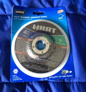 HART 4-1/2" MASONRY GRINDING WHEEL 1/4" Thick 13,500 RPM Type 27 Angle Grinder - Picture 1 of 5