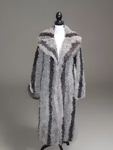 Vintage Persian Curly Lamb Long Fur Coat Silver Gray Lined Ben Thylan Soldano - Picture 1 of 14