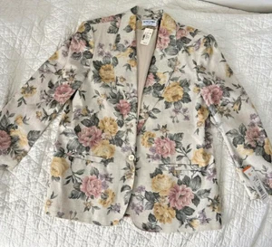 Alfred Dunner Blazer Womens Sz 18 Floral Cottagecore Office NWT - Picture 1 of 12