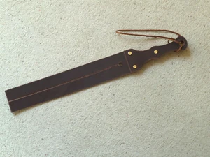 Two Tail all LEATHER TAWSE with double thick handhold (cane) - Foto 1 di 5