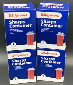 4X Sharps Container 1 Qt Biohazard Infectious Waste Needle Disposal Tatoo - Picture 1 of 3