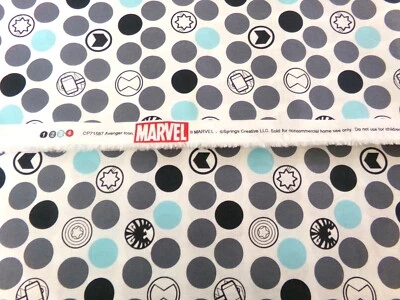 Tela Marvel Avenger Icon. Una yarda x 44. Ligero. Deshilachado de fábrica. O24-1121 Foto 1 de 4