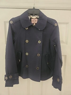 Jaqueta casaco Juicy Couture feminina azul marinho peito duplo usada - Imagem 1 de 4