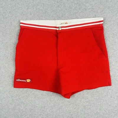 Ellesse VTG 80's Tennis Shorts Size 30" Red With Zip Fly Made In Italy Dress Up - Image 1 of 4