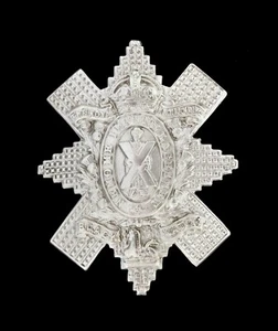 Insignia de tapa de reloj negra The Royal Highlanders con sello plateado K.C - Imagen 1 de 1