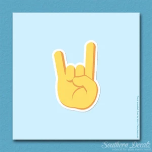 Rock On Hand Emoji - Adesivo decalcomania vinile - c176 - 2,5" x 3,75" - Foto 1 di 1