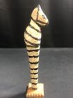 Zebra-Tiny Tall Carved Wooden Zebra- 6 1/2" x 1"