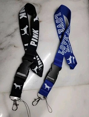 Detachable Lanyard - Blue Love Pink & Black Pink Keychain Holder! - Image 1 of 4