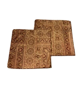 2 Discontinued Chris Madden Drapes JC Penney Luxury Curtains 96 Long Red Gold - Picture 1 of 8