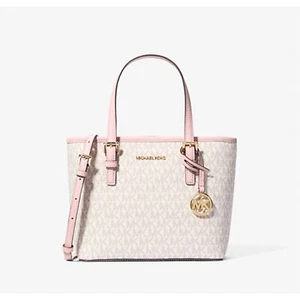 Bolso de viaje Michael Kors XS Carry All Jet Set para mujer color polvo rubor PVC 35T9GTVT0B - Imagen 1 de 10