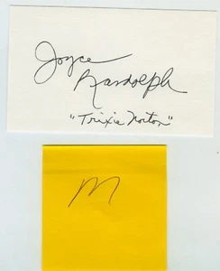Joyce Randolph Signed Autographed -M- 3x5 Index Card - Picture 1 of 1