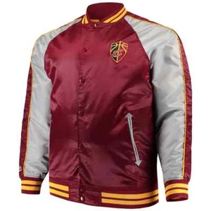 Majestic Cleveland Cavaliers Men Lightweight Satin Full-Snap Jacket Big & Tall - Picture 1 of 3