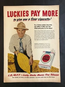 Anuncio vintage de cigarrillos Lucky Strike 1949 - Imagen 1 de 1