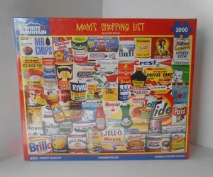 White Mountain Jigsaw Puzzle 1000 pc MOMS SHOPPING LIST - Picture 1 of 3