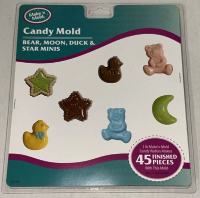 Make n Mold Pops Juego de Moldes de Caramelo Oso Luna Pato Estrella Mini Molde Derretido Piruletas Foto 1 de 2