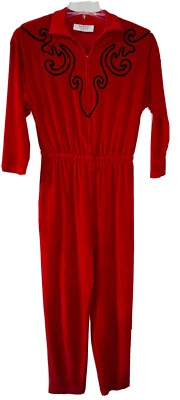 Винтажный красный велюровый комбинезон от David Brown бутик размер M - Изображение 1 из 4