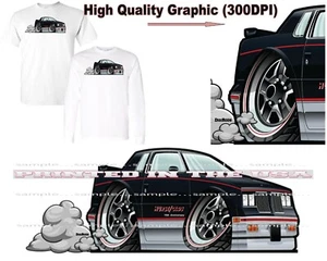 Oldsmobile Hurst Olds Hurst/Olds Black 1983 Model DigiRods Cartoon Car T Shirt - Picture 1 of 6