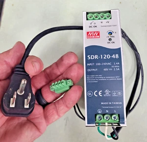 *NICE* MeanWell SDR-120-48 power supply, DIN-Rail, 48vdc, 2.5 Amp - Picture 1 of 3