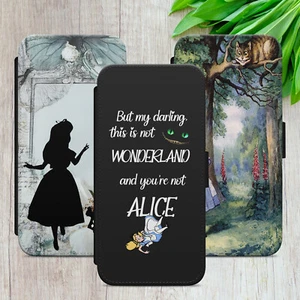 ALICE IN WONDERLAND FLIP FOR IPHONE SAMSUNG GOOGLE VINTAGE ART WALLET PHONE CASE - Picture 1 of 36
