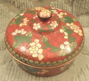 Antike Cloisonne Schatulle Dose Glas alte CHINA Marke - Bild 1 von 11