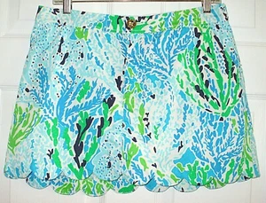 LILLY PULITZER Gr. 6 Colette Skort mit gewelltem Saum 100 % Baumwolle blau Let's Cha Cha - Bild 1 von 6