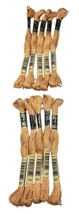 10 Skeins DMC Cotton Embroidery Floss Pale Golden Brown 3827 France 8.7y  NEW - Picture 1 of 5