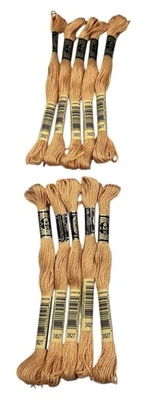 10 Skeins DMC Cotton Embroidery Floss Pale Golden Brown 3827 France 8.7y  NEW - Image 1 of 4