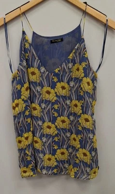Massimo Dutti Women's Blue Yellow Size S Floral  Blouse - Image 1 of 4