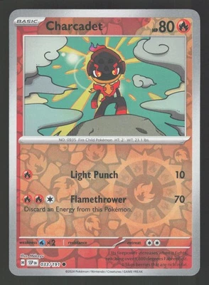 Charcadet 033/191 Reverse Holo Pokemon SV08: Surging Sparks - Image 1 of 2