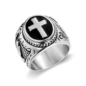 Anillo cruzado de acero titanio para ciclistas, estilo hip-hop - Imagen 1 de 1