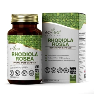 Rhodiola Rosea 90 Cápsulas | 200mg Energía + Suplemento de Apoyo al Estrés | Hecho en el Reino Unido - Imagen 1 de 20