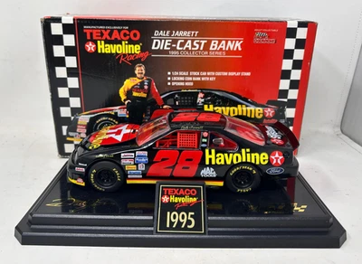 Racing Champions #28 1995 Texaco Havoline NASCAR Dale Jarrett 1/24 Diecast Bank - Image 1 of 4