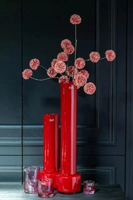Dutz Vase SHARPO HIGH, Farbe ROT, verschiedene Größen, mundgeblasen, Glas - Bild 1 von 2