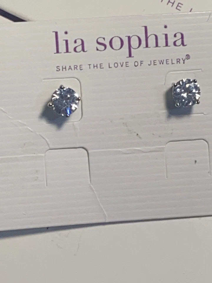 NUEVOS Pendientes de Plata Lia Sophia "FANTASÍA" CIRCONITA CÚBICA Total con 2,8 ct. Perforado Foto 1 de 3
