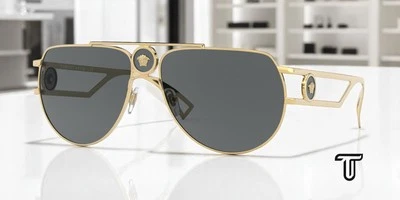 VERSACE VE2225 100287 Gold Grey 60 mm Men's Sunglasses - Image 1 of 4