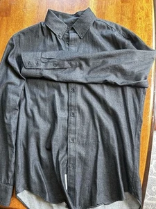 Rag & Bone Black Denim Long Sleeve Button Up Shirt MIUSA Size M NWOT - Picture 1 of 4