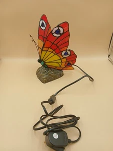 Lámpara mariposa estilo Tiffany vintage vitral 23 cm de alto - Imagen 1 de 5