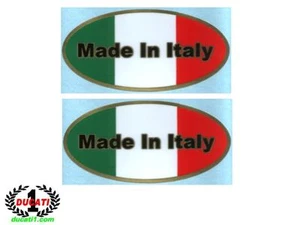 Made In Italy Oval Dreifarbig Italienische Flagge Aufkleber/Sticker Metalic Gold Detail - Bild 1 von 1