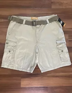NUEVO CON ETIQUETAS Lee peto caqui bermudas cargo pantalones cortos utilitarios con cinturón para hombre talla 46 - Imagen 1 de 13